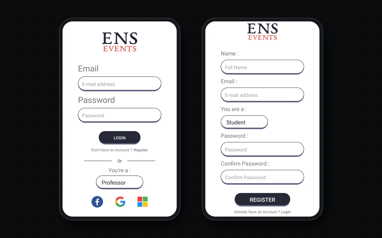 Sign-in and sign-up with a role